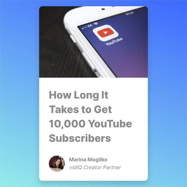 Smartphone showing YouTube app with article on gaining 10,000 YouTube subscribers fast
